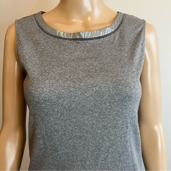 FABIANA FILIPPI COTTON ROUND NECK TANK TOP WITH JEWEL DETAIL NWT Size S - Picture 7 of 13